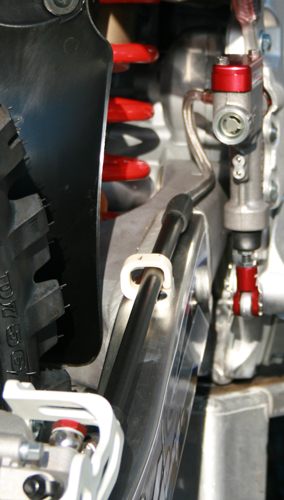 RM & KX Braided Steel Rear Brake Line Clear