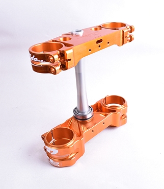 23.5mm Offset 2023-25 KTM/HUSQ Rubber Mounted Split Triple Clamp Set - Orange