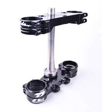 23.5MM Offset YZ250 Split Triple Clamp Set-Full Rubber Mount Design, Black