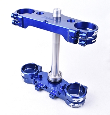 NEW! 23.5MM Offset YZ250 Split Triple Clamp Set-Full Rubber Mount Design, Blue 